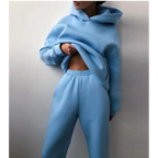 Casual Hooded Sweater Set – Two-Piece Corduroy Hoodie & Pants for Cozy Everyday Style