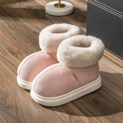 High-Top Plush Winter Slippers | Thick Sole Warm Indoor Comfort