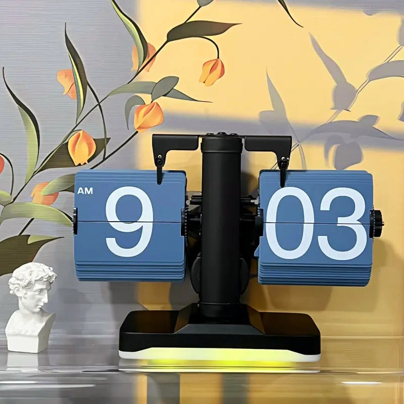 European Style Automatic Flip Clock – Retro Page-Flipping Timepiece for Home & Office