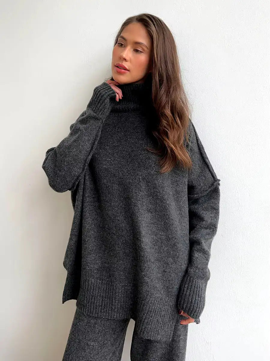 Knit Pants Set – Chic Two-Piece Knitted Outfit