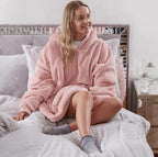 Hooded Women’s Warm Flannel Pajamas Blanket – Cozy Winter Lounge Wear