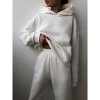 Casual Hooded Sweater Set – Two-Piece Corduroy Hoodie & Pants for Cozy Everyday Style