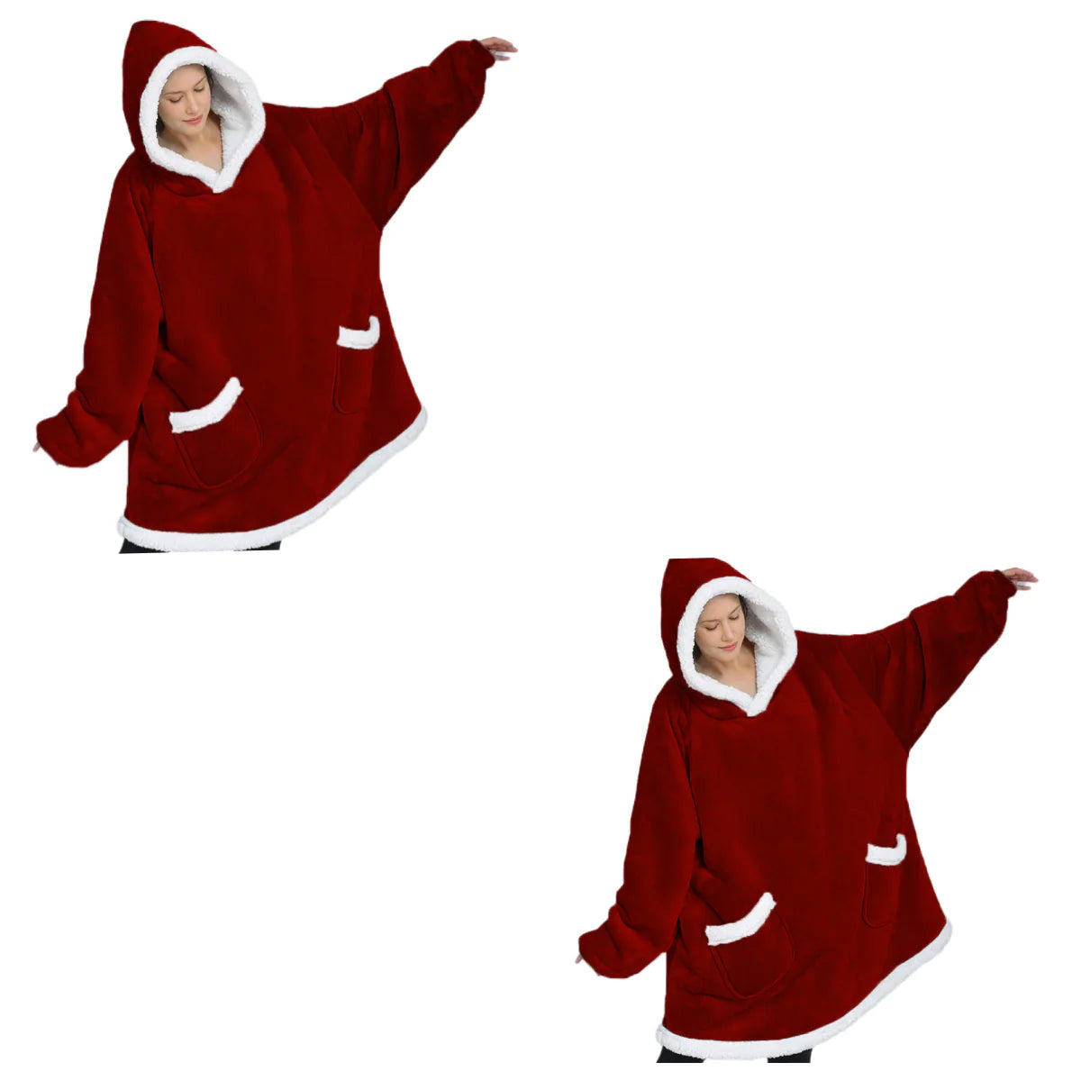 Lambs Wool Hoodie Blanket – Cozy Oversized Pullover for Winter