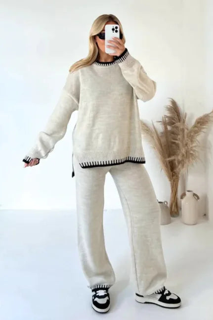ChicEase Solid Color Lounge Set – Chic & Comfortable Casual Outfit