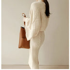 Korean Style Autumn Winter Knit Sweater Dress Set