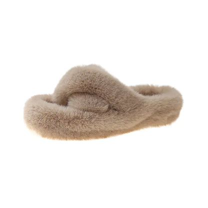 Women’s Thick-Sole Plush Slippers | Soft Indoor Winter Comfort