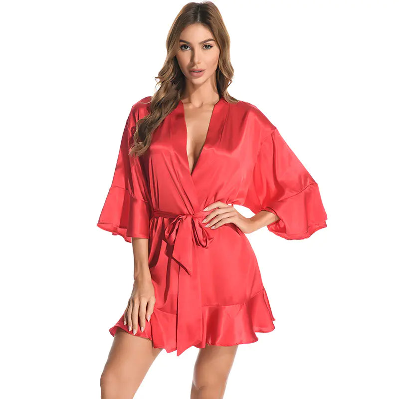 Women's Silk Satin Robe - Stylish Homewear and Loungewear