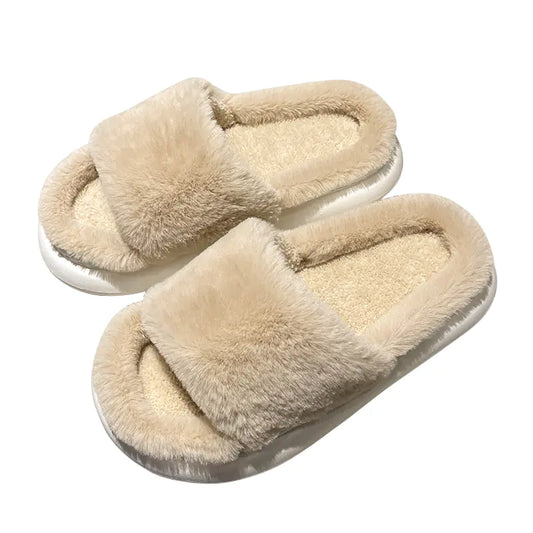 Thick Plush Indoor Slippers with Soft Lining