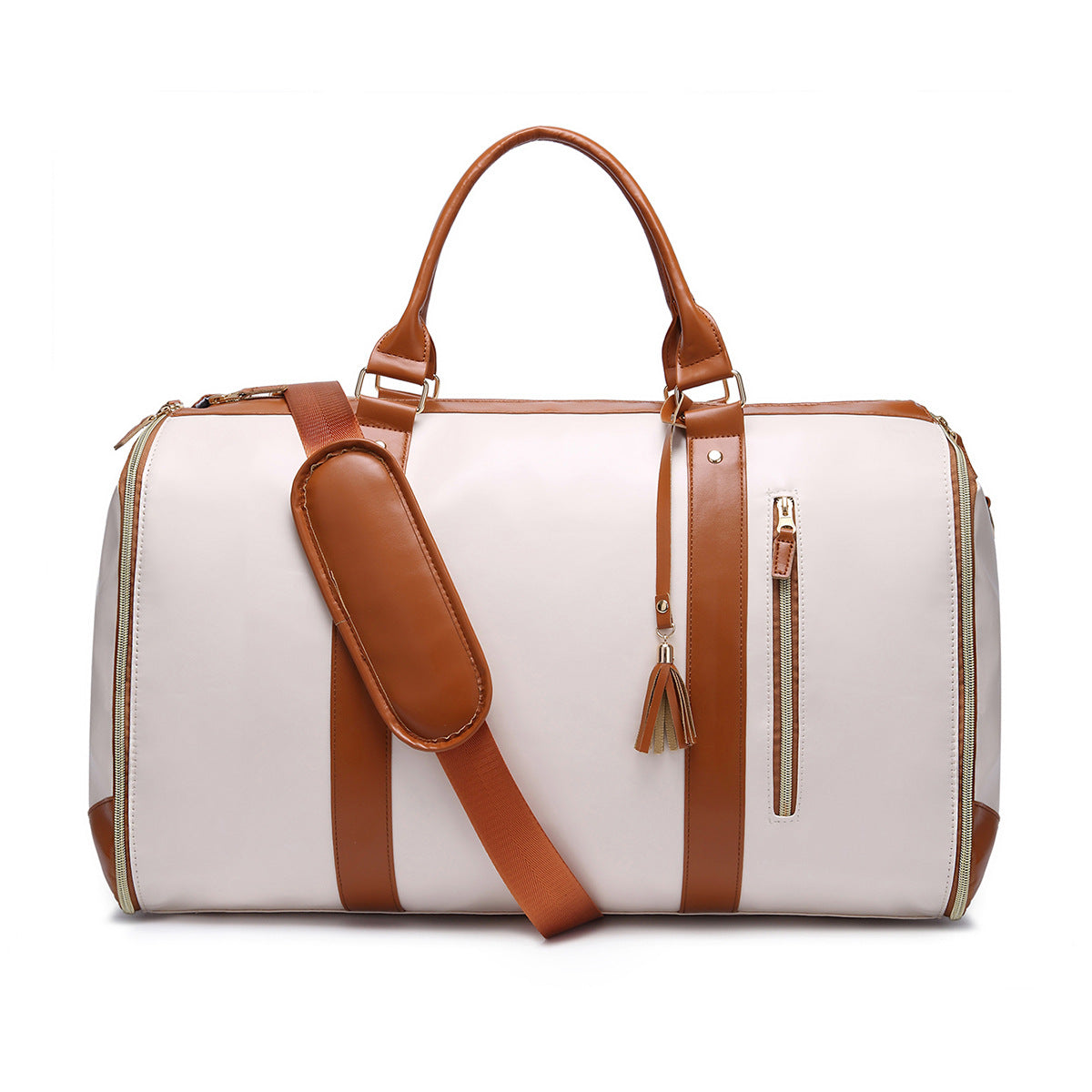 Folding Travel Duffel Bag | Large PU Leather Weekender