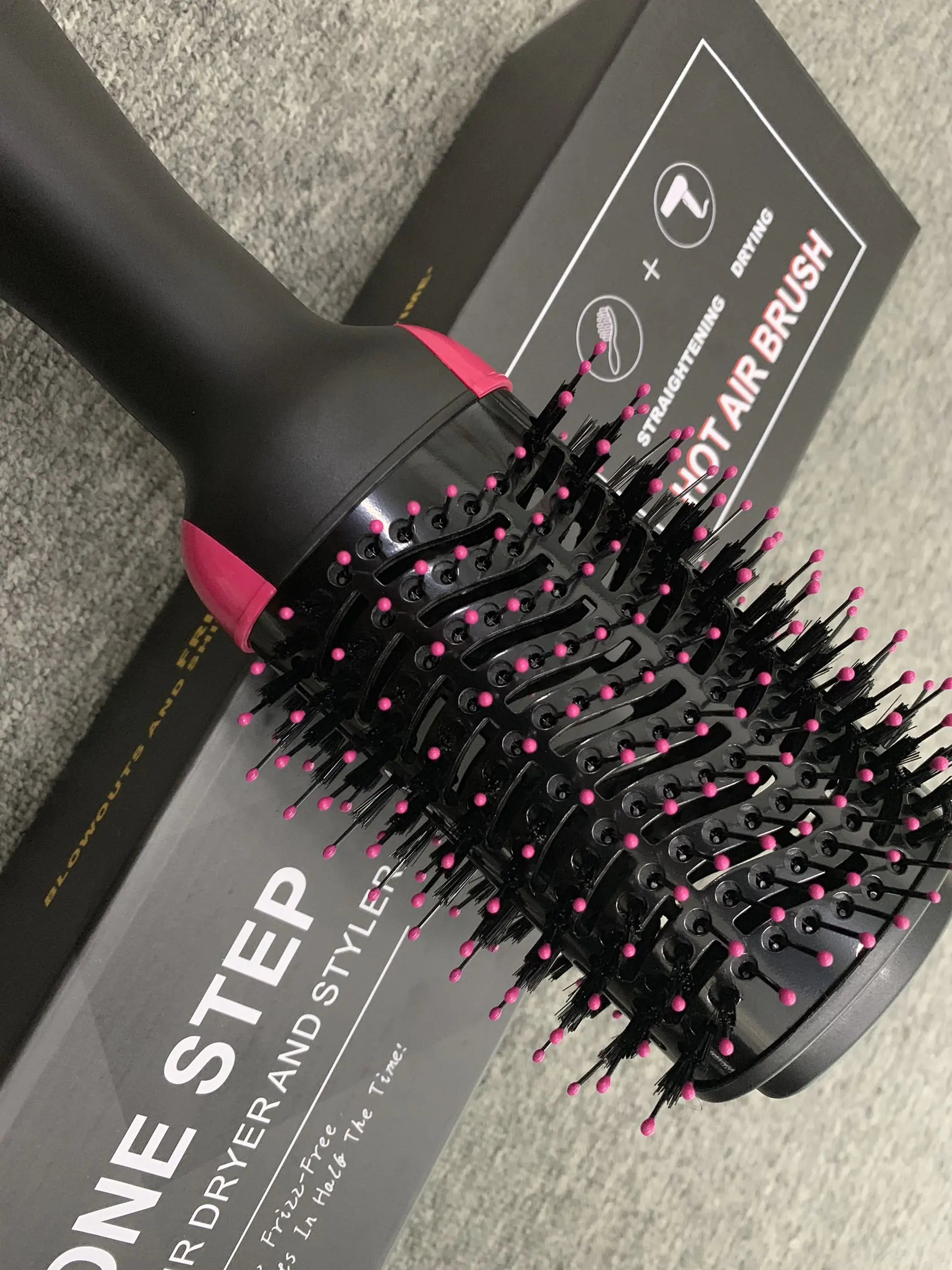Dual-Purpose Hot Air Comb – Curling Hair Dryer & Ionic Straightener with Infrared Technology