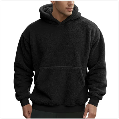 Double-Sided Velvet Fleece Hoodie with Relaxed Fit