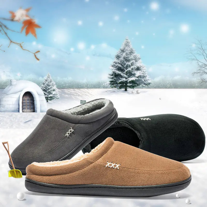 Warm Plush Indoor Slippers for Men