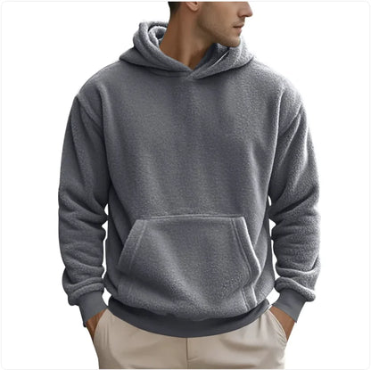 Double-Sided Velvet Fleece Hoodie with Relaxed Fit