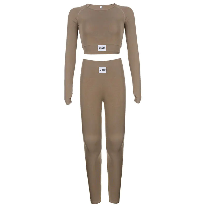 Women’s Color-Blocking Yoga Outfit – Flexible & Breathable Milk Silk Activewear