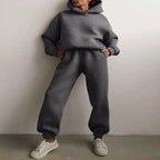 Casual Hooded Sweater Set – Two-Piece Corduroy Hoodie & Pants for Cozy Everyday Style