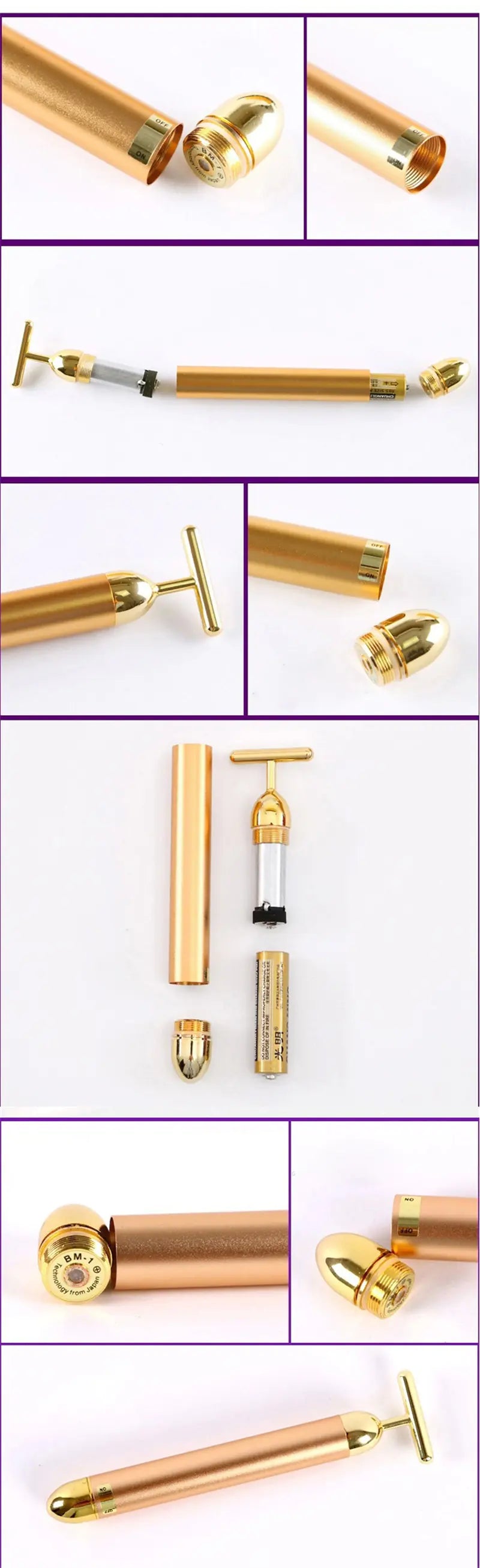24K Energy Beauty Bar – Vibrating Skincare Tool for Radiant, Youthful Skin