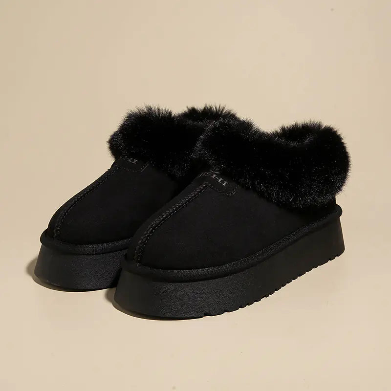 Soft Faux Suede Winter Slippers for Women – Warm Plush Lining