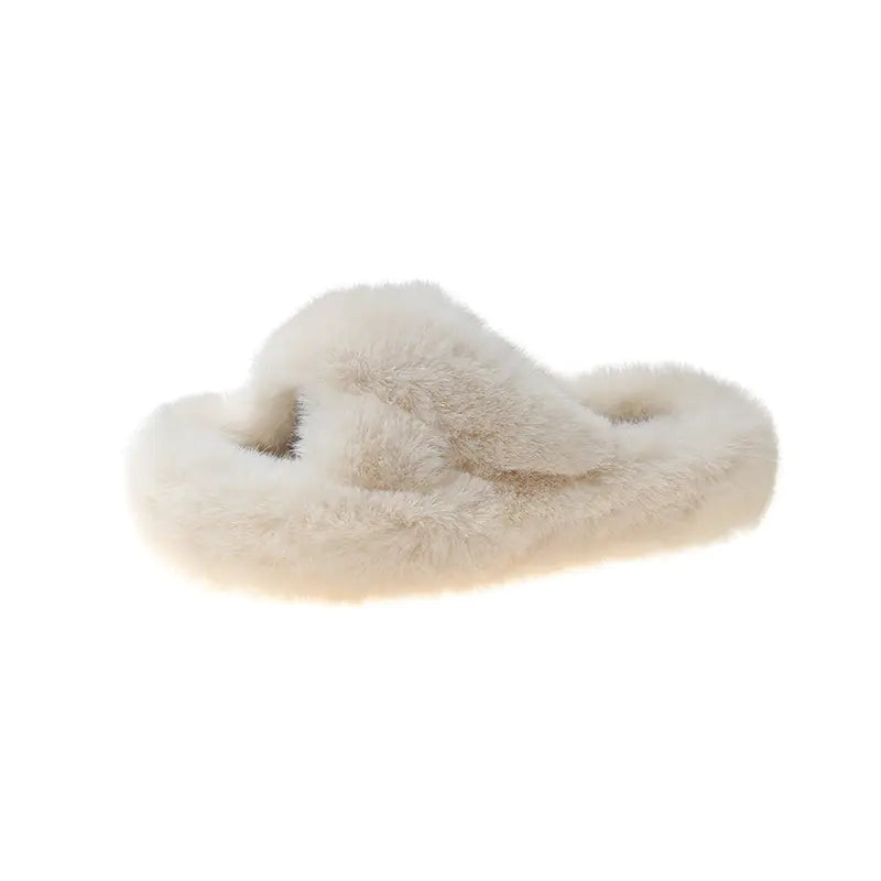 Women’s Thick-Sole Plush Slippers | Soft Indoor Winter Comfort