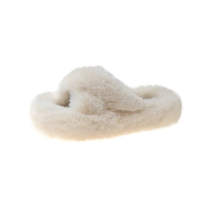 Women’s Thick-Sole Plush Slippers | Soft Indoor Winter Comfort