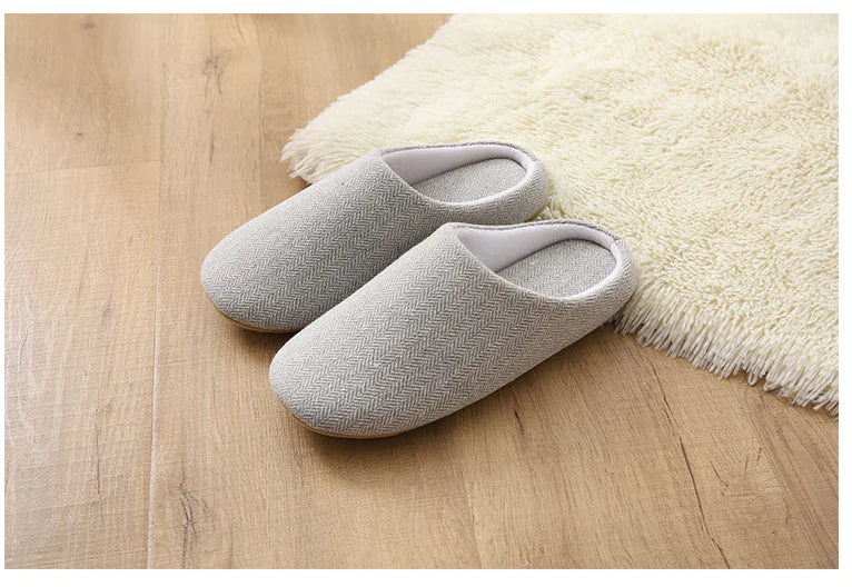 Men’s Cotton-Linen Indoor Slippers | Soft Lightweight Home Comfort