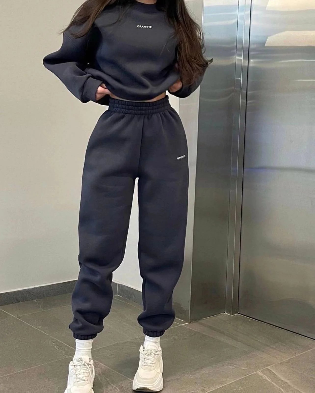 Spring/Autumn Sweater & Pants Set – Cozy Two-Piece Relaxed Fit Outfit
