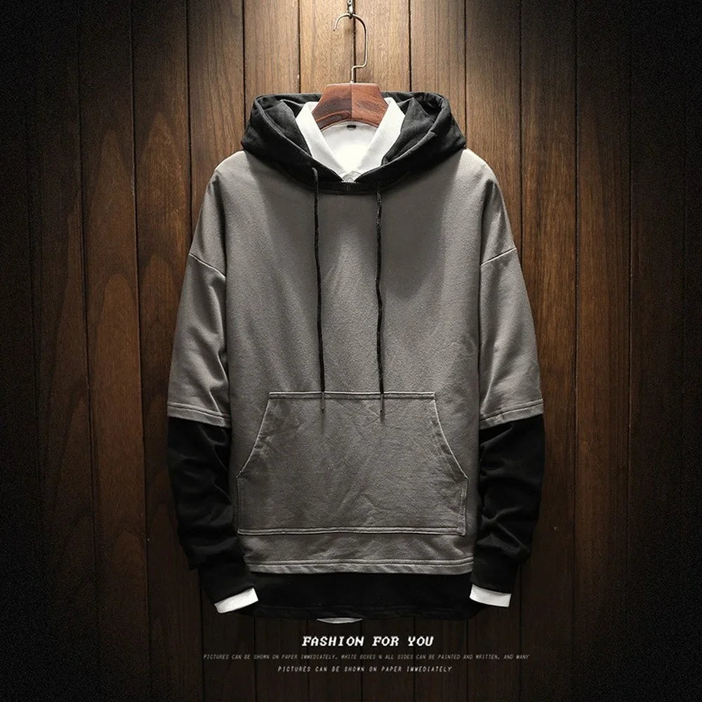 Punk Style Men’s Hoodies & Long Sleeve Shirts – Patchwork Casual Wear