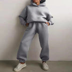 Casual Hooded Sweater Set – Two-Piece Corduroy Hoodie & Pants for Cozy Everyday Style