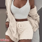 3-Piece Plush Homewear Set for Women – Cozy & Stylish Loungewear