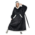 Winter Oversized Hoodie Blanket with Button Design – Cozy One-Size Pullover