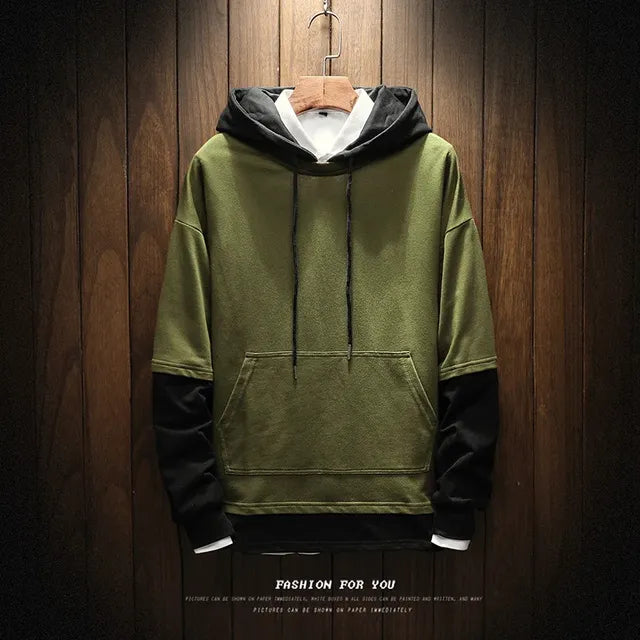 Punk Style Men’s Hoodies & Long Sleeve Shirts – Patchwork Casual Wear