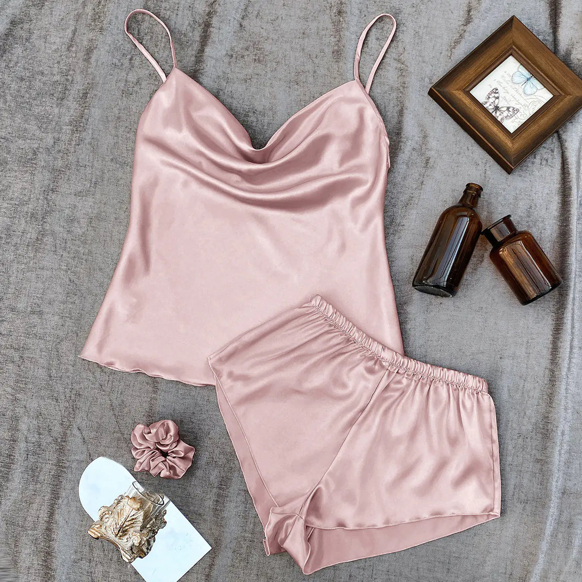 Thin Ice Silk Women's Pajama Set - Sexy Two-Piece Homewear