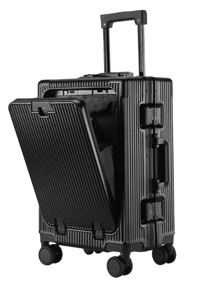 Aluminium Frame Trolley Luggage | Durable ABS-PC Suitcase with USB Interface