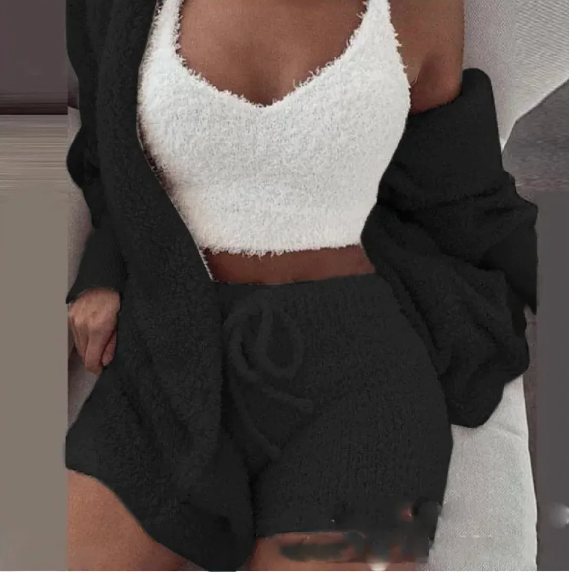 3-Piece Plush Homewear Set for Women – Cozy & Stylish Loungewear