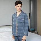 Men's Long Sleeve Ice Silk Pajama Set