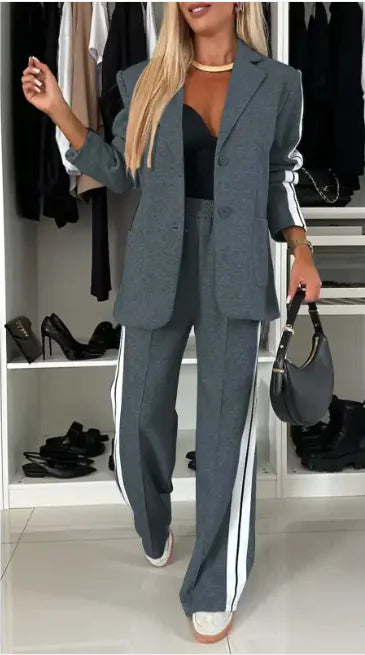 Seasonal Elegance Lapel Suit – Classic Autumn & Winter Long Sleeve Outfit