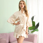 Women's Silk Satin Robe - Stylish Homewear and Loungewear