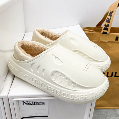 Unisex Wave-Design Plush Indoor Slippers | Soft Slip-On Home Comfort