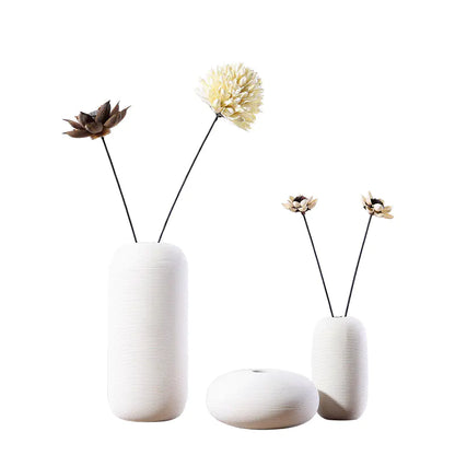 White Ceramic Decorative Vase – Multiple Sizes