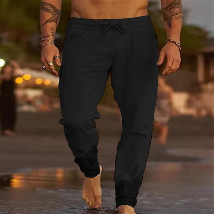 Relaxed Cotton Linen Beach Trousers