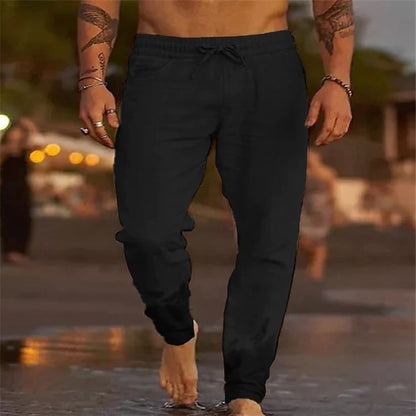 Relaxed Cotton Linen Beach Trousers