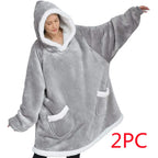 Lazy Pullover Pajamas Women’s Thermal Hoodie – Cozy Lambswool TV Blanket