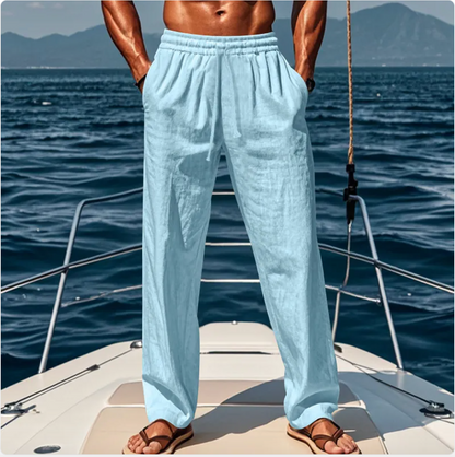 Relaxed Linen Blend Summer Trousers
