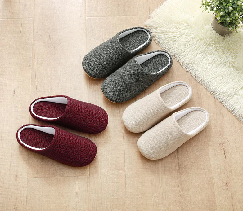 Men’s Cotton-Linen Indoor Slippers | Soft Lightweight Home Comfort
