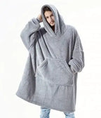 Ultra Cozy Double-Sided Fleece Wearable Blanket Hoodie – Oversized Hoodie with Big Pocket