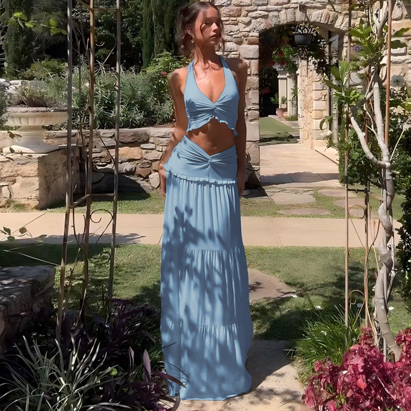 Women's Twist Neck Maxi Dress