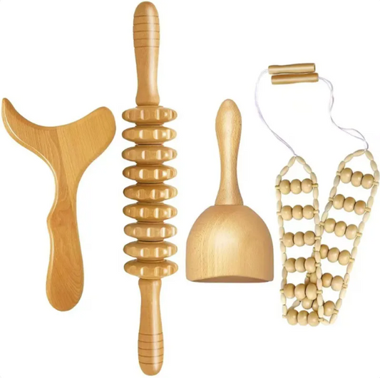 Ensemble de rouleaux de massage manuel anticellulite en bois (plusieurs options)
