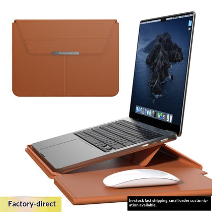 Laptop-Hülle aus PU-Leder mit Ständer