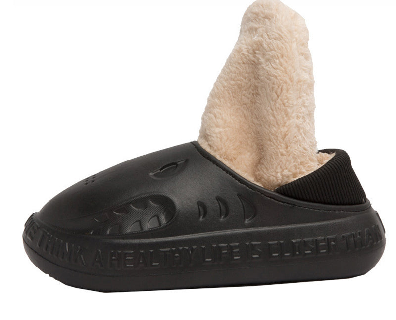 Unisex Wave-Design Plush Indoor Slippers | Soft Slip-On Home Comfort