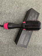 Dual-Purpose Hot Air Comb – Curling Hair Dryer & Ionic Straightener with Infrared Technology