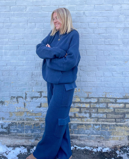 Women’s Luxe Knit Hoodie Cargo Set – Soft Two-Piece Loungewear